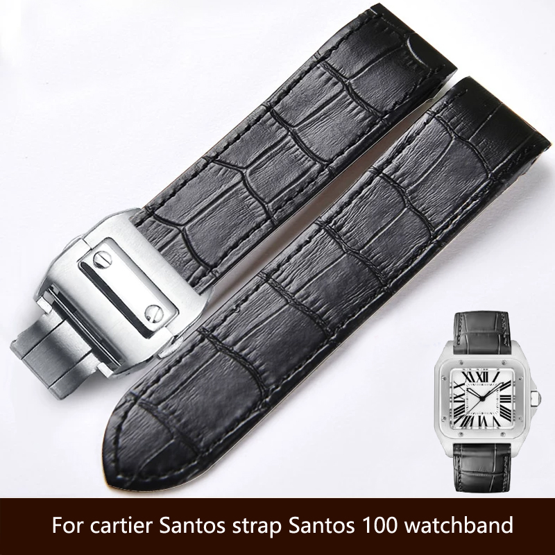 Cartier Watch Santos - Hochwertiges, echtes Lederarmband für Uhren, 20–23
