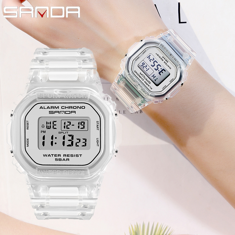 Rubber Strap Diver - SANDA Weiß Mode Sport Uhr Liebhaber