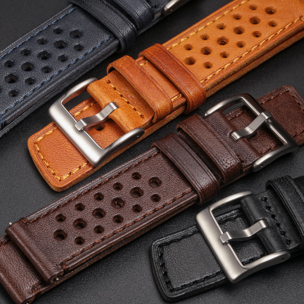 Leather Strap Quick Release - Hemsut Rindsleder-Uhrenarmband, Schnellverschluss, weiche, atmungsaktive italienische