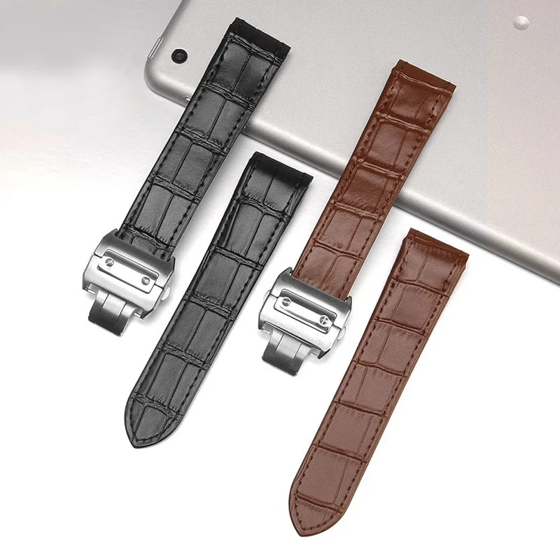 Hochwertiges, echtes Lederarmb – Cartier Watch Santos Bewertung und Preis