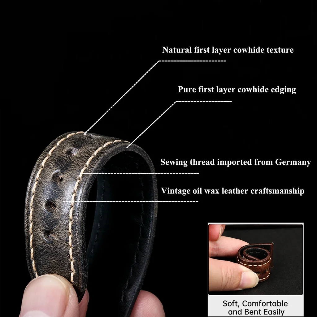 Hochwertiges Echtlederarmband  – Leather Strap Quick Release Bewertung und Preis